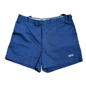 Vintage 70s LE TIGRE Campus Shorts Mens Blue 34 Inseam 3" Retro 80s Preppy